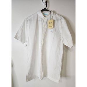 Tommy Bahama 100% cotton NWT New white button up / down short-sleeve shirt